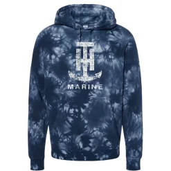 T-H Marine Hoodies-Tie Dye Navy Logo Hoodie