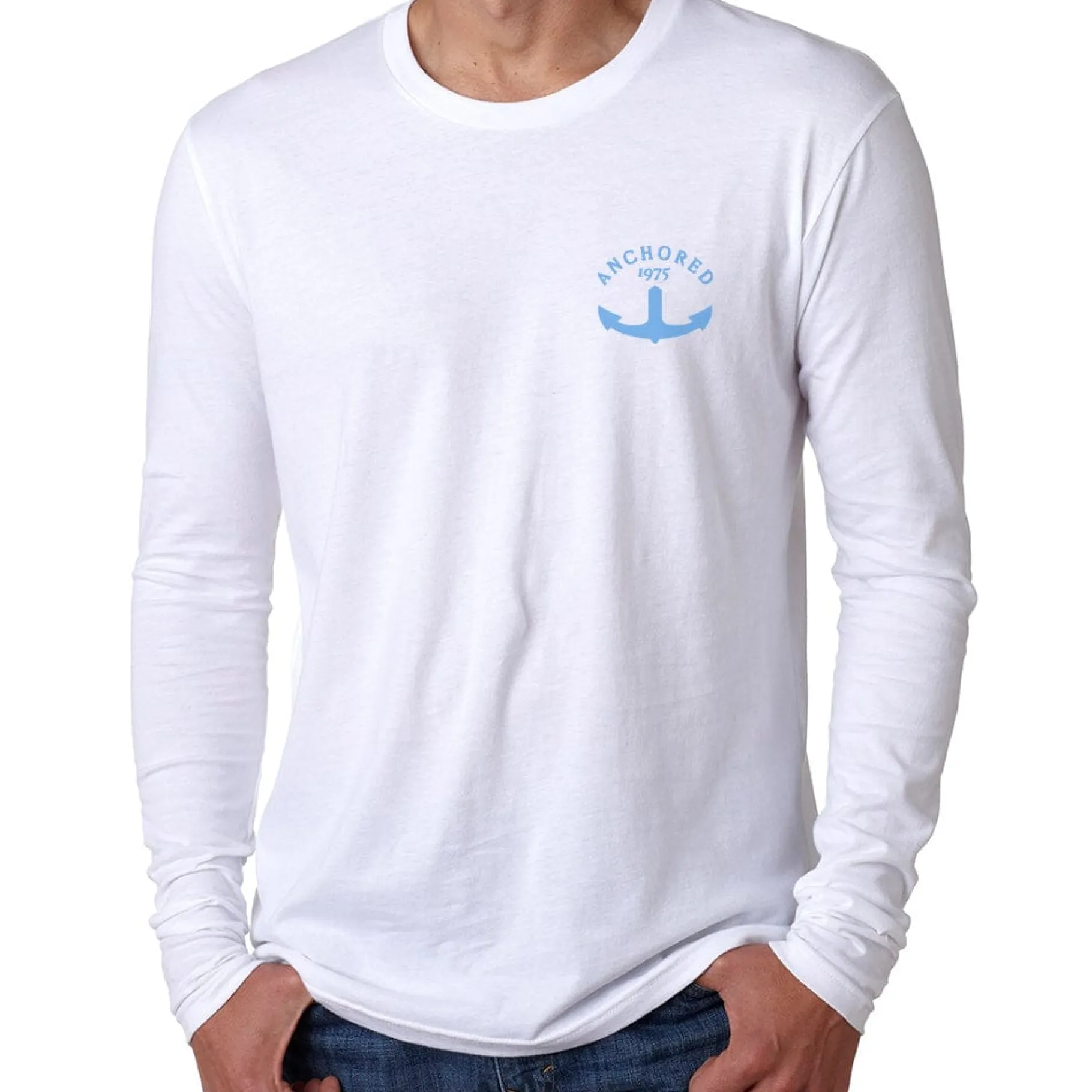 T-H Marine Tees-White T-H Anchored Long Sleeve Shirt